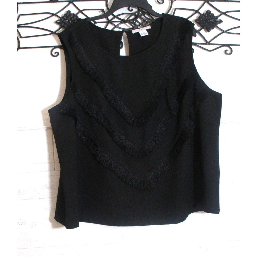 Modamix Women's Top Size 2X Sleeveless Black Round Neck